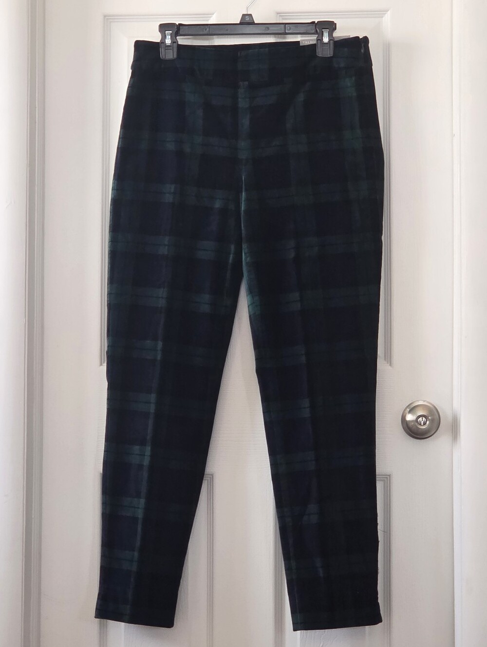 Talbots Black Watch Tartan Plaid Velvet Pants Dark Academia Preppy NWT